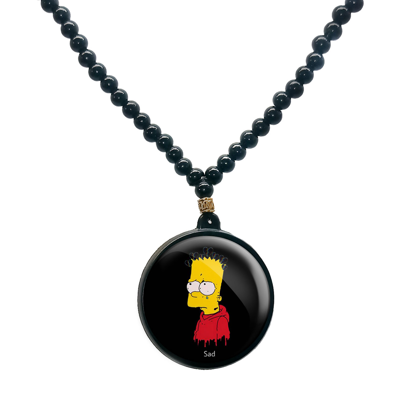 گردنبند پرمانه طرح سیمپسون ها کد pmd.1779 مدل دو طرفه