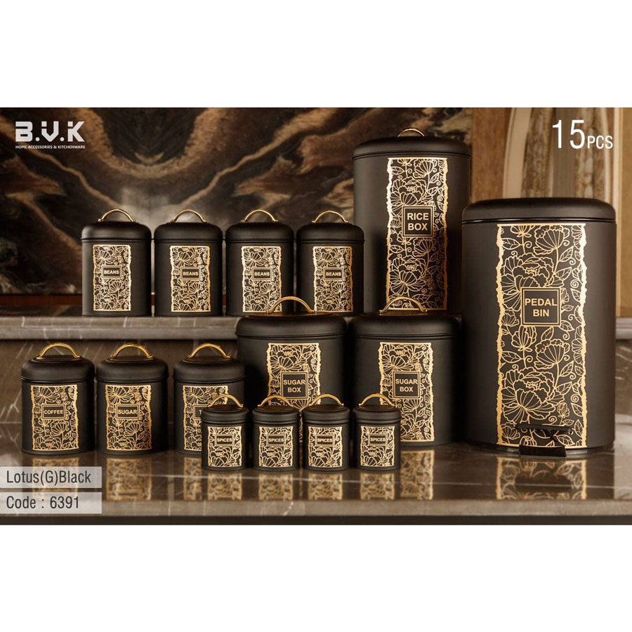 سرویس آشپزخانه مشکی (15 پارچه) B.V.K