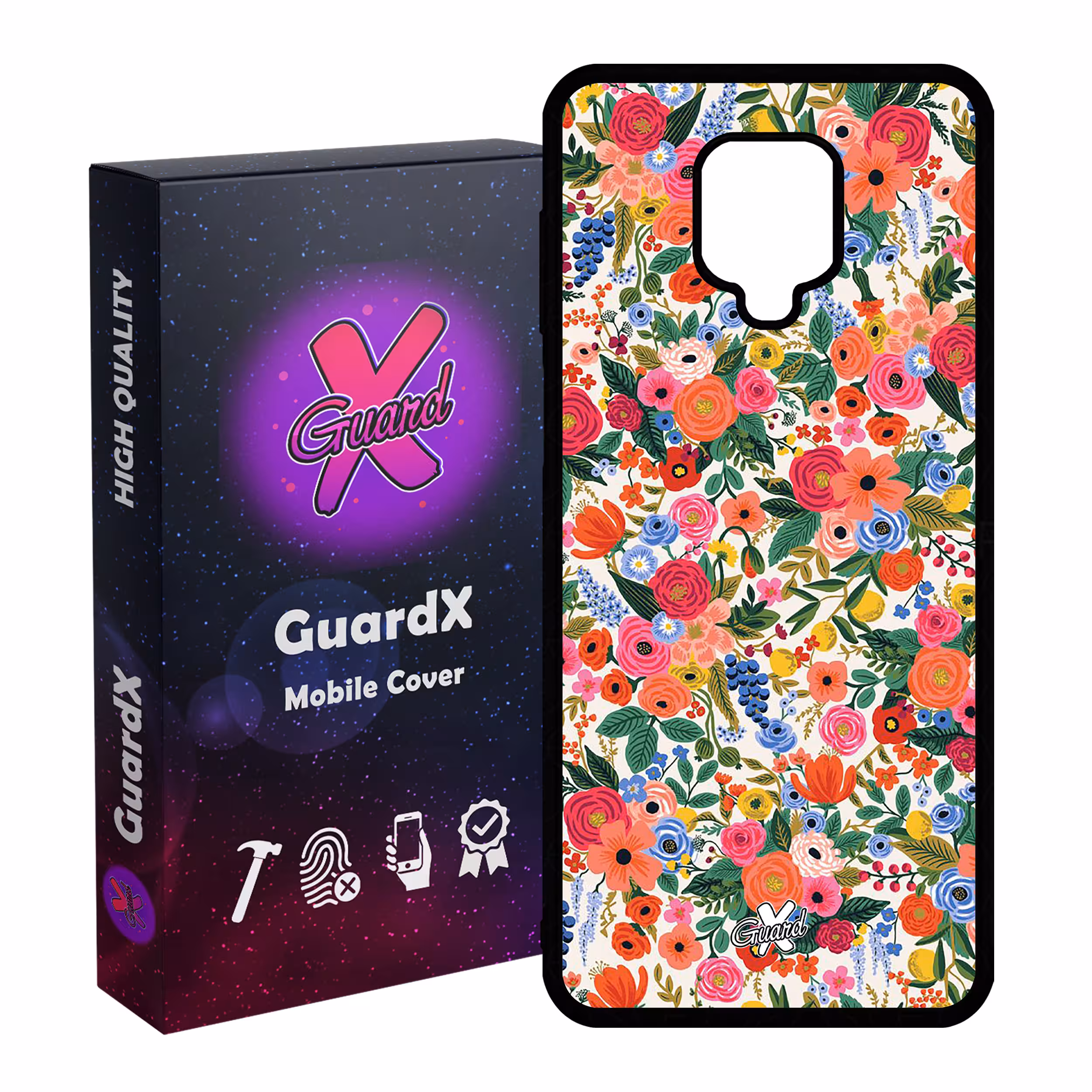 کاور گارد ایکس طرح گل مدل Glass10247 مناسب برای گوشی موبایل سامسونگ Redmi Note 9S / Note 9 Pro / Note 9 Pro Max
