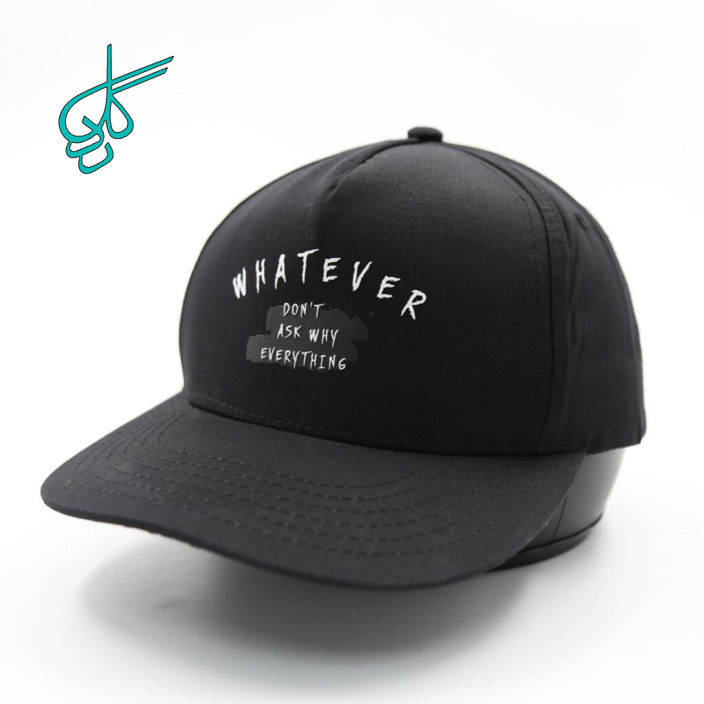 خرید کلاه نقابدار بیسبالی کتان اسنپ بک گلدوزی WHATEVER مشکی کد 2816052 - ردگل