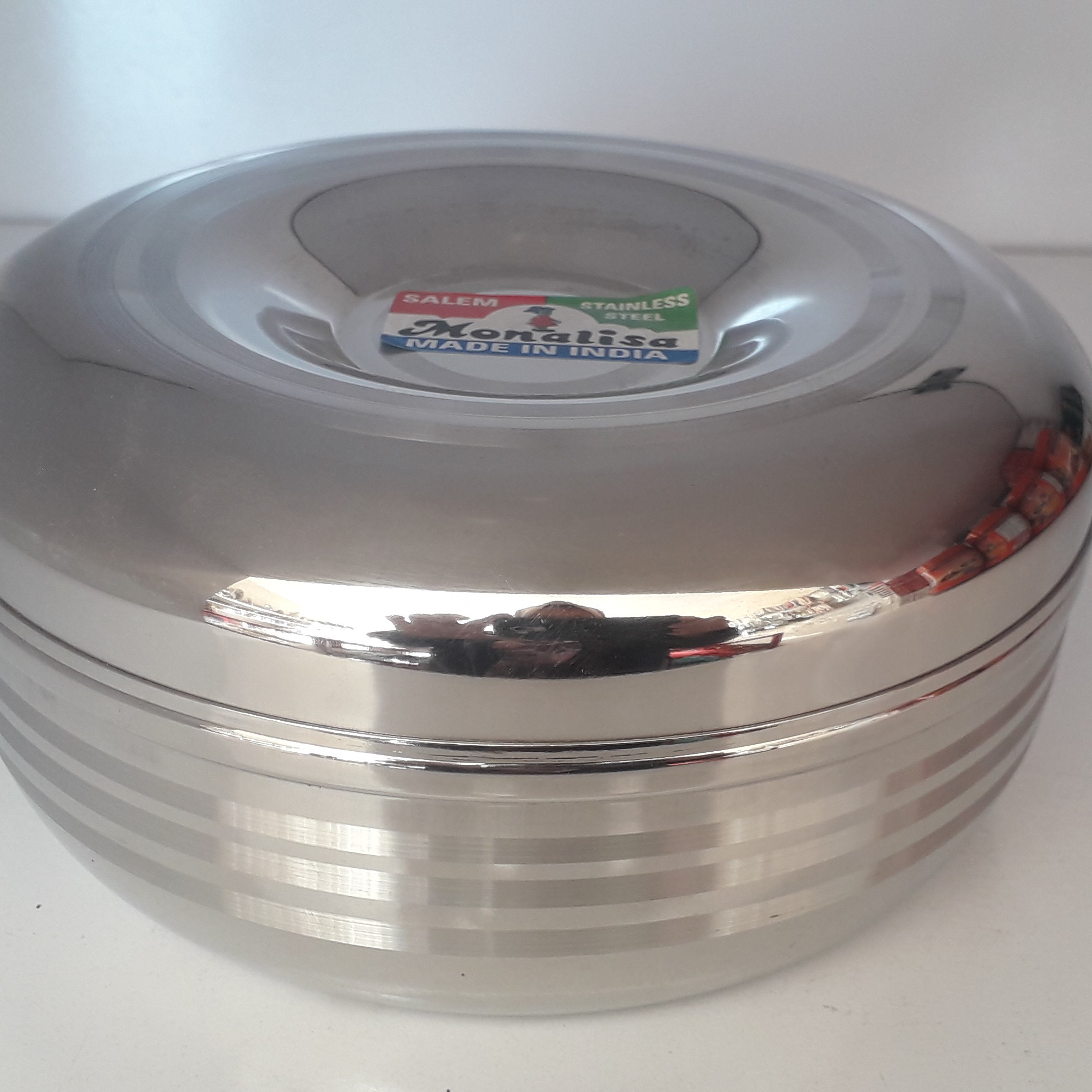 ظرف های استیل  گرد  با درب شماره2، هندی ،استیل  نگیر، وزن380g