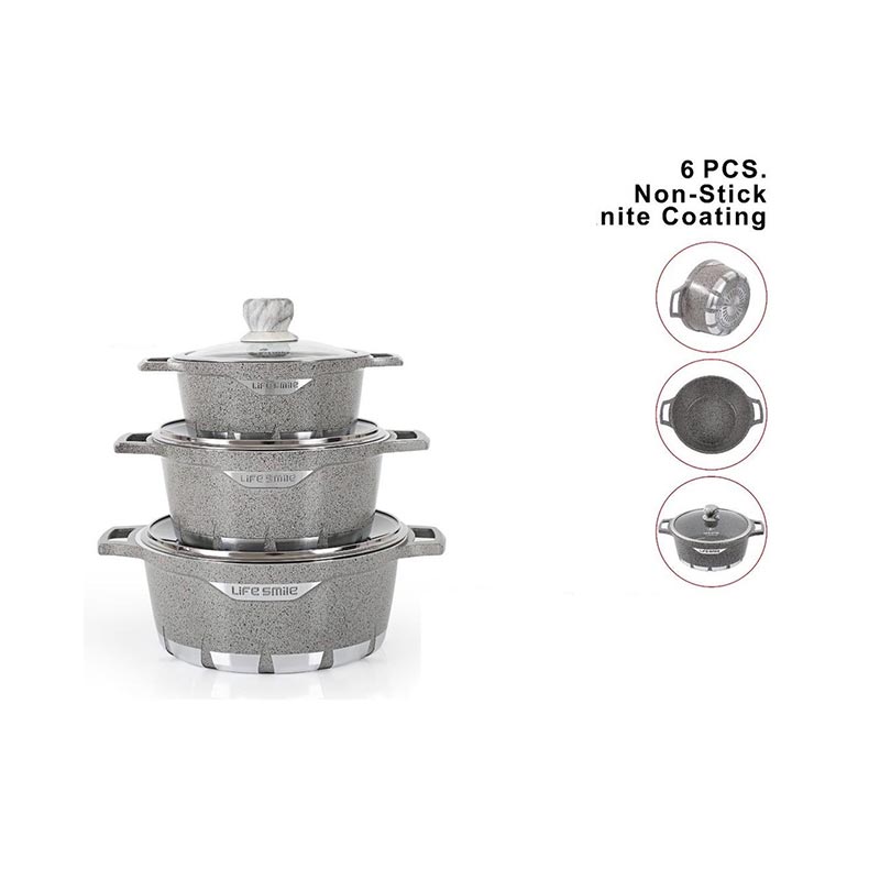 سرویس قابلمه 6 پارچه لایف اسمایل مدل FLCM-6 | ژینال