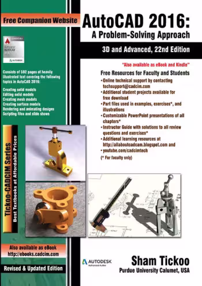 خرید و دانلود نسخه کامل کتاب AutoCAD 2016: A Problem-Solving Approach, 3D and Advanced