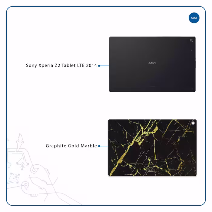 برچسب پوششی ماهوت مدل Graphite-Gold-Marble مناسب برای تبلت سونی Xperia Z2 Tablet LTE 2014