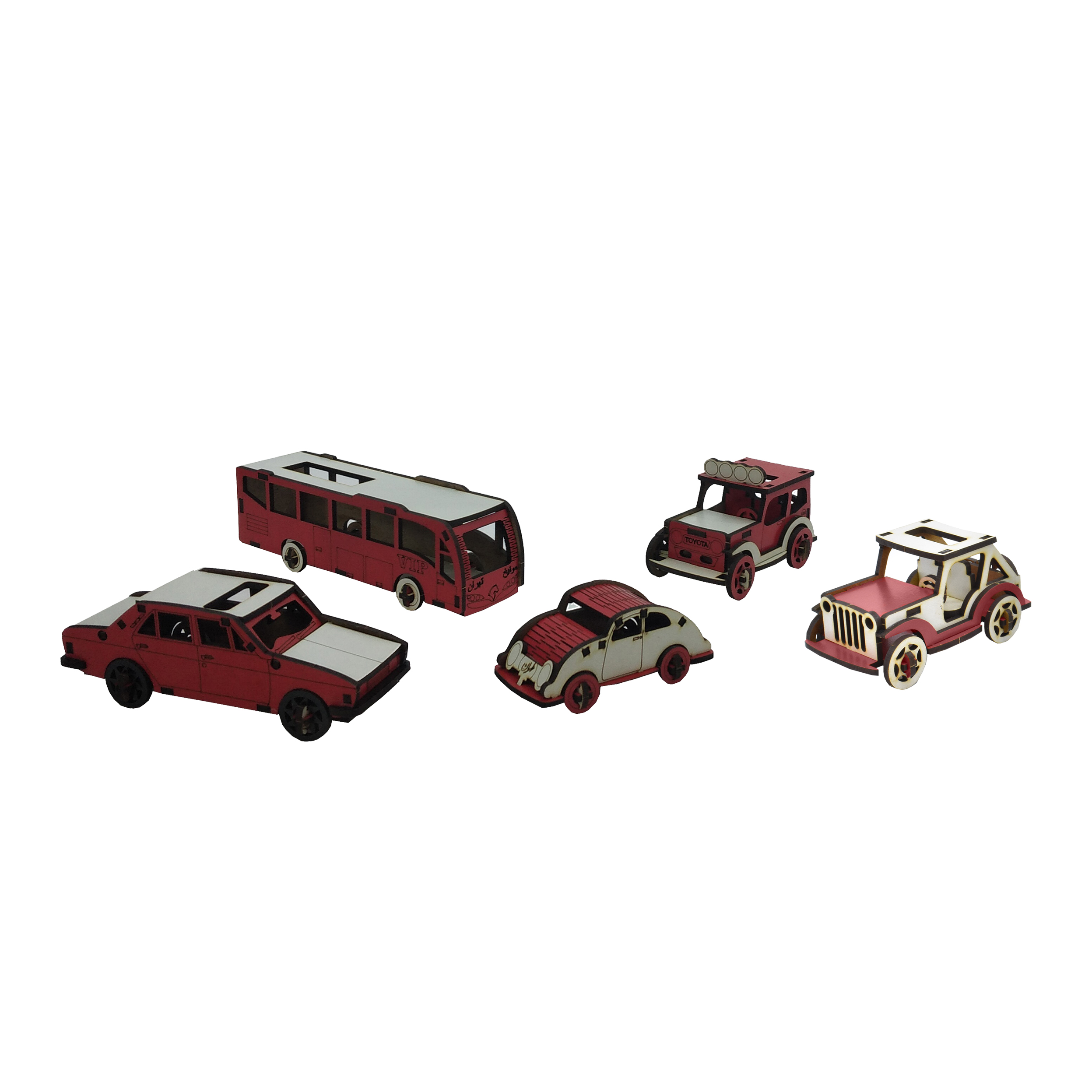 ماکت دکوری طرح ماشین ها 2 کد MA-4 مجموعه 5 عددی