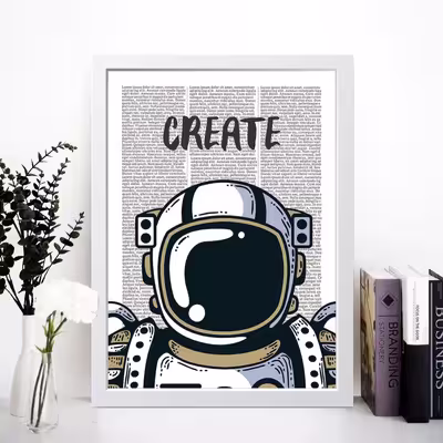 تابلو مدل فضانورد Create کدS1629-w