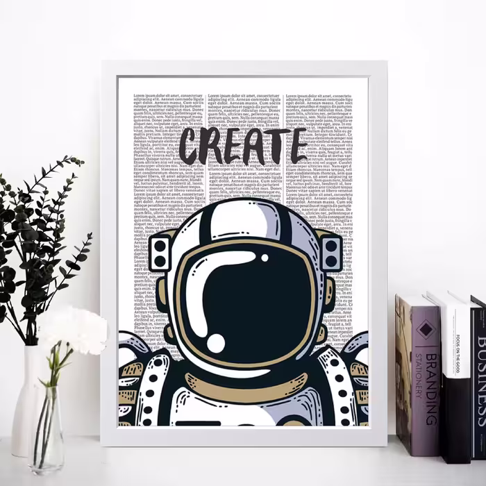 تابلو مدل فضانورد Create کدS1629-w