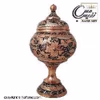 شکلات خوری مسی نقره کوب پایه دار مدل سویل