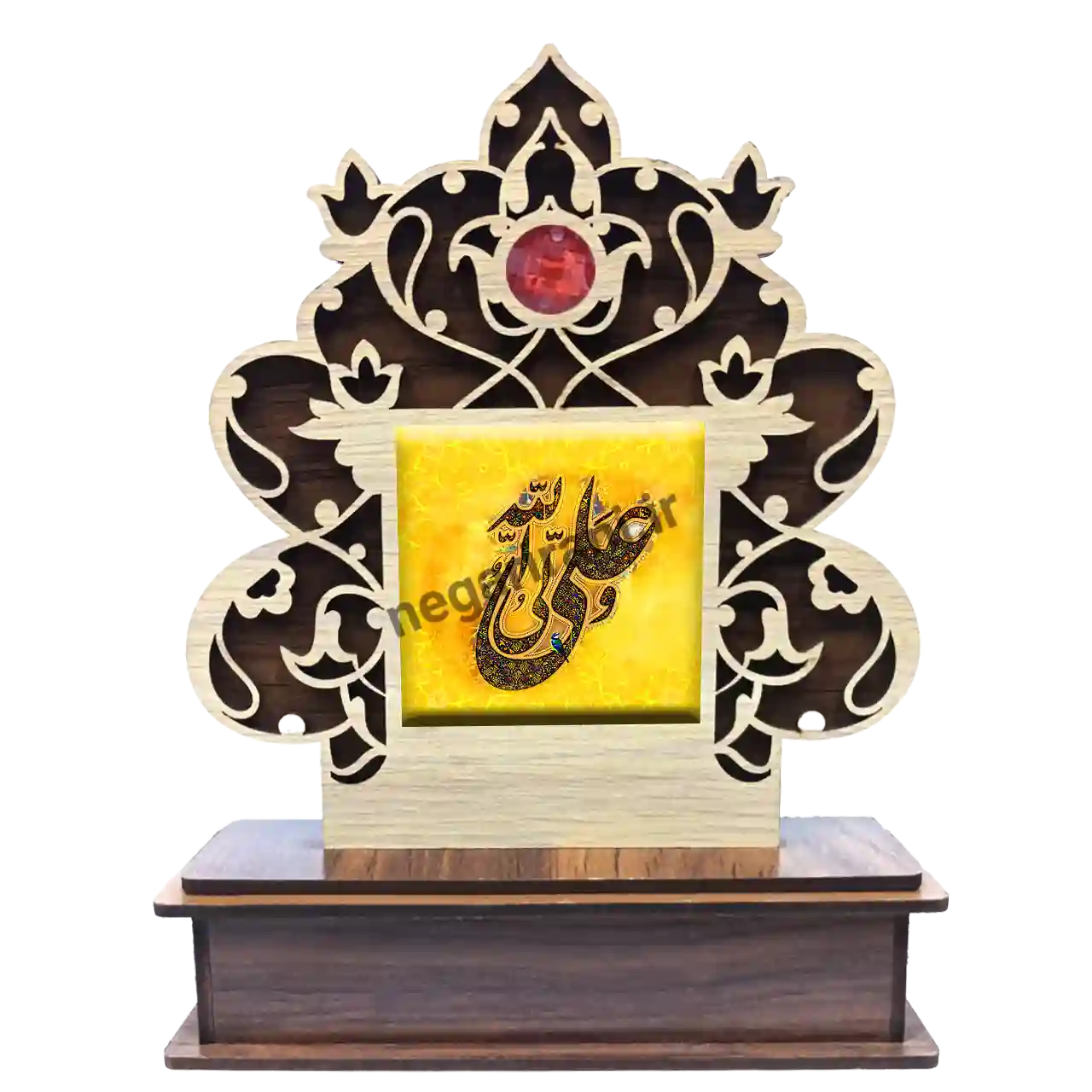 تندیس کاشی گلدار علی ولی الله 2D 177