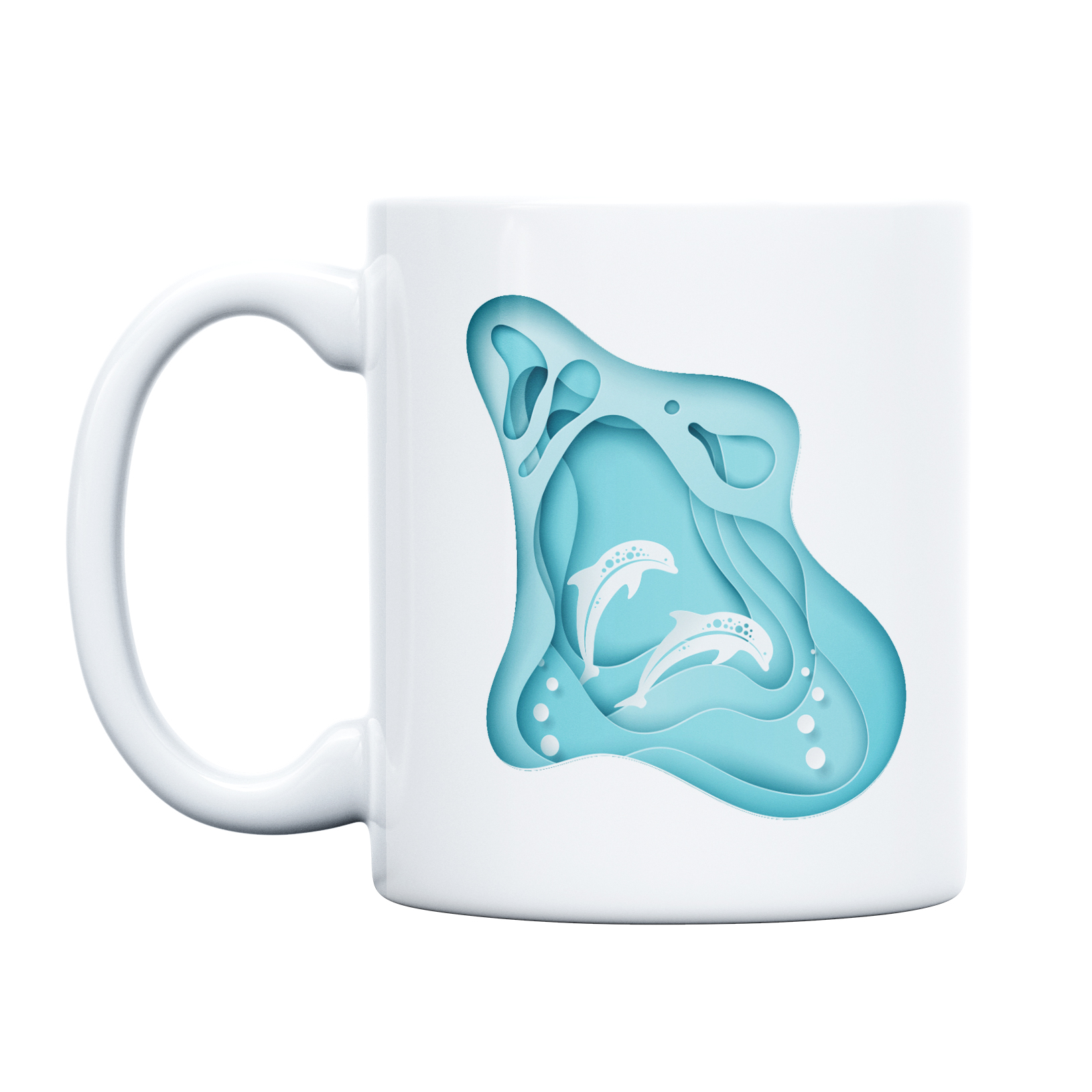 ماگ مدل دلفین و آبی دریا کد 60