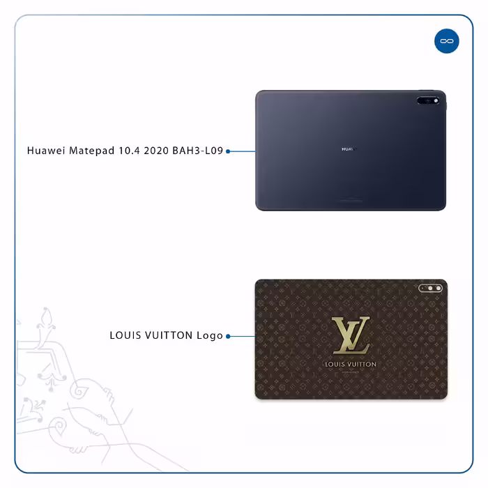 برچسب پوششی ماهوت مدل LOUIS-VUITTON-Logo مناسب برای تبلت هوآوی Matepad 10.4 2020 BAH3-L09