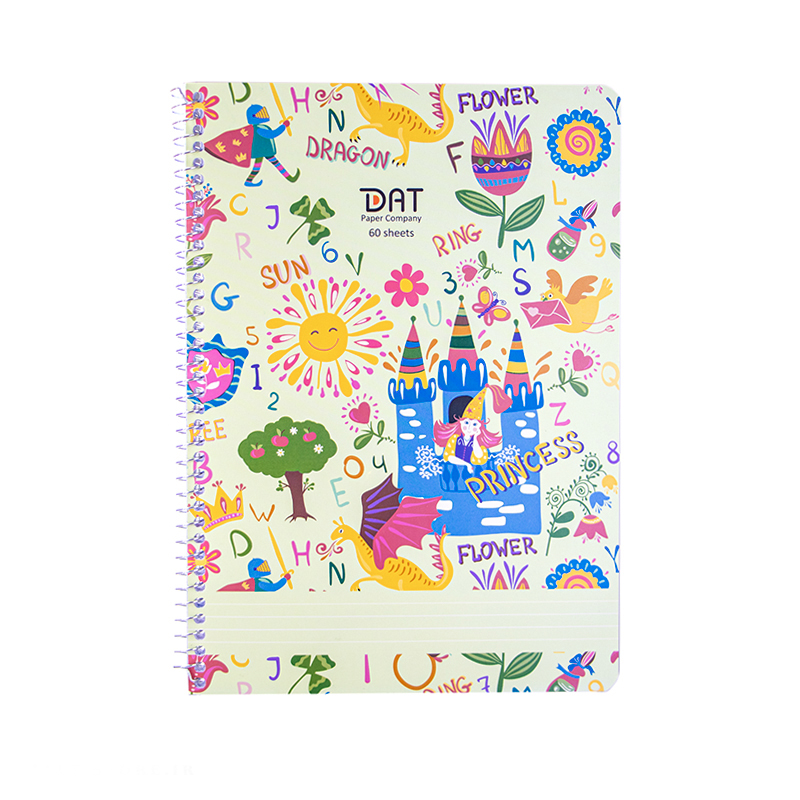 دفتر زبان 60 برگ دات طرح نقاشی