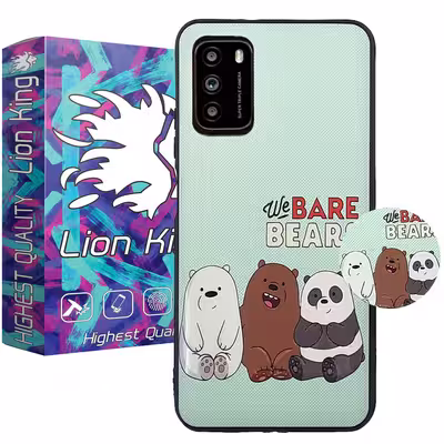 کاور لاین کینگ مدل 3bear مناسب برای گوشی موبایل شیائومی Poco M3 به همراه پایه نگهدارنده