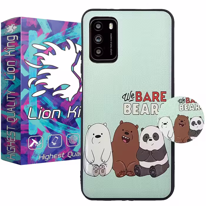 کاور لاین کینگ مدل 3bear مناسب برای گوشی موبایل شیائومی Poco M3 به همراه پایه نگهدارنده