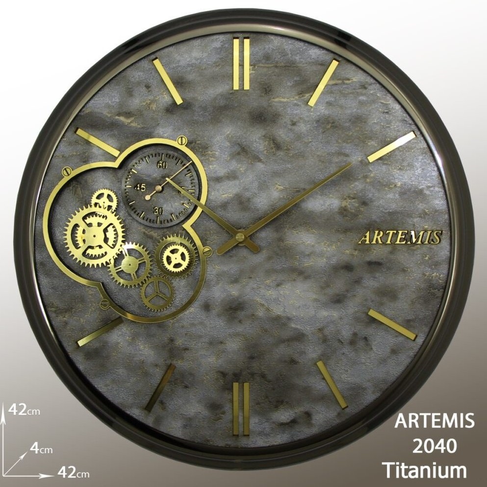 ساعت دیواری آرتمیس کد 2040 Titanium A تیتانیومی