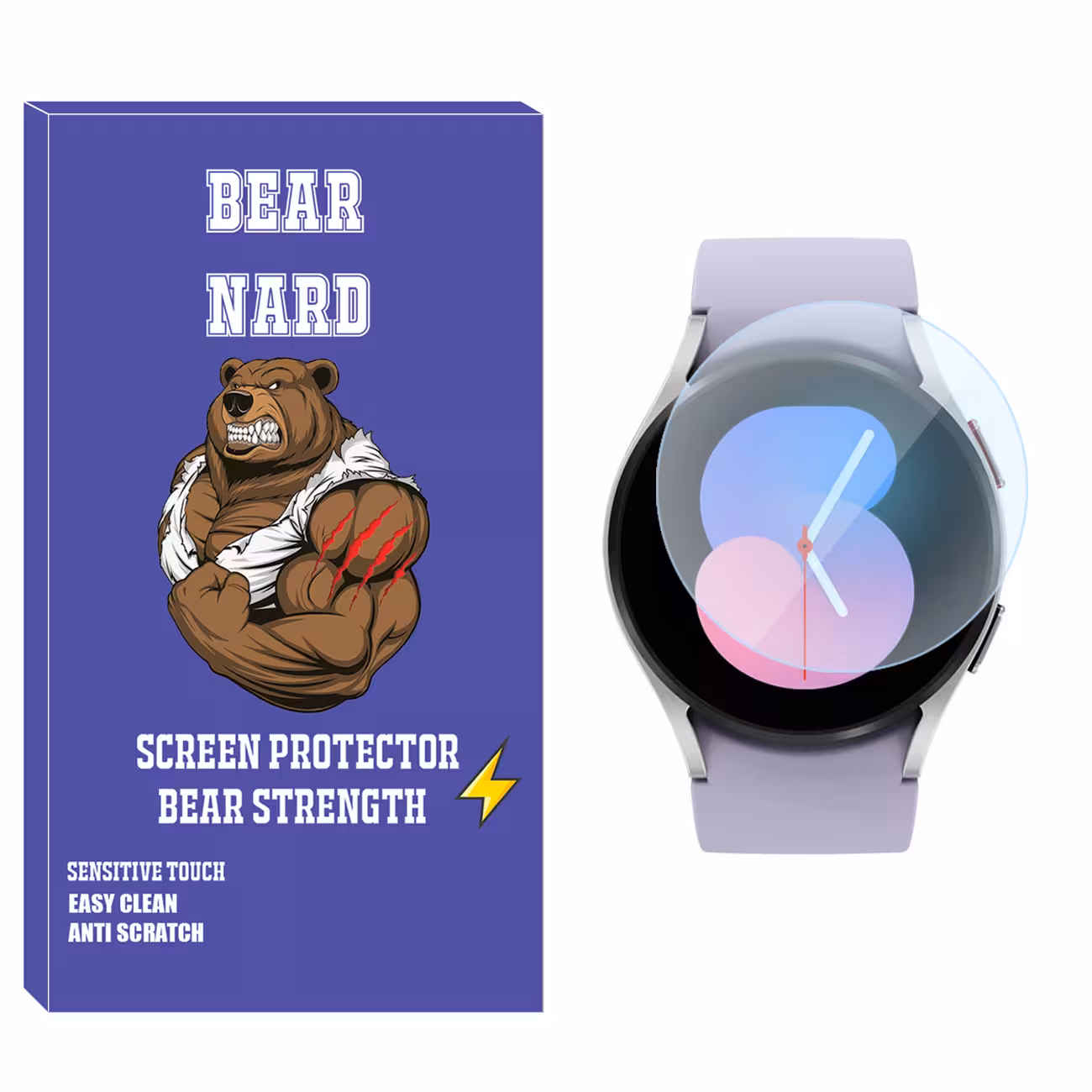 محافظ صفحه نمایش شیشه‌ای برنارد مدل SH-BR مناسب برای ساعت هوشمند سامسونگ Galaxy Watch 5 40mm