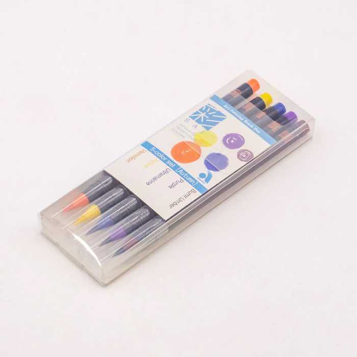 ماژیک آبرنگی مدل براش JAPANESE AUTUMN COLORING بسته 5 عددی