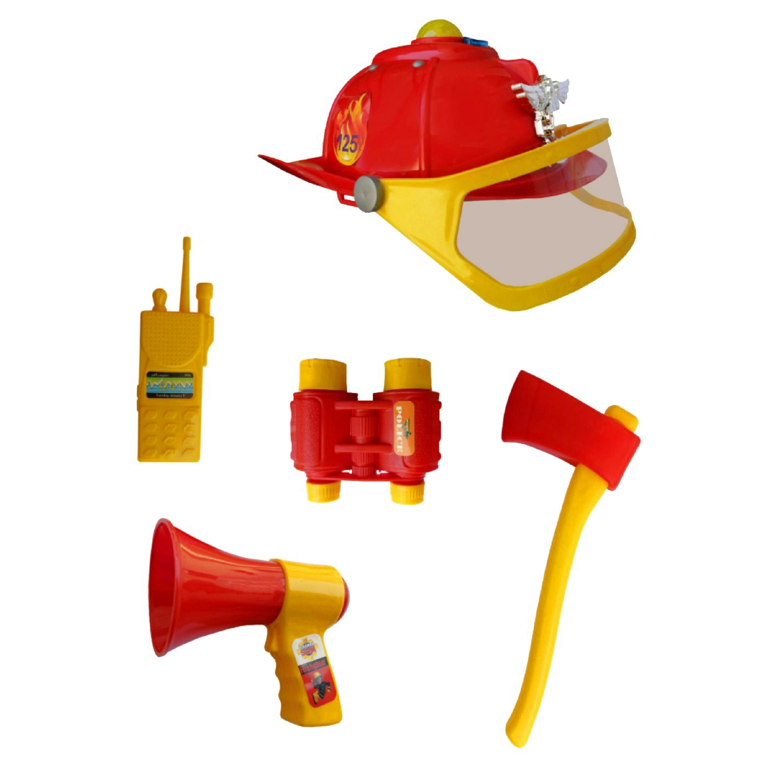 ست اسباب بازی لوازم آتش نشانی کد 125 مجموعه ۵ عددی