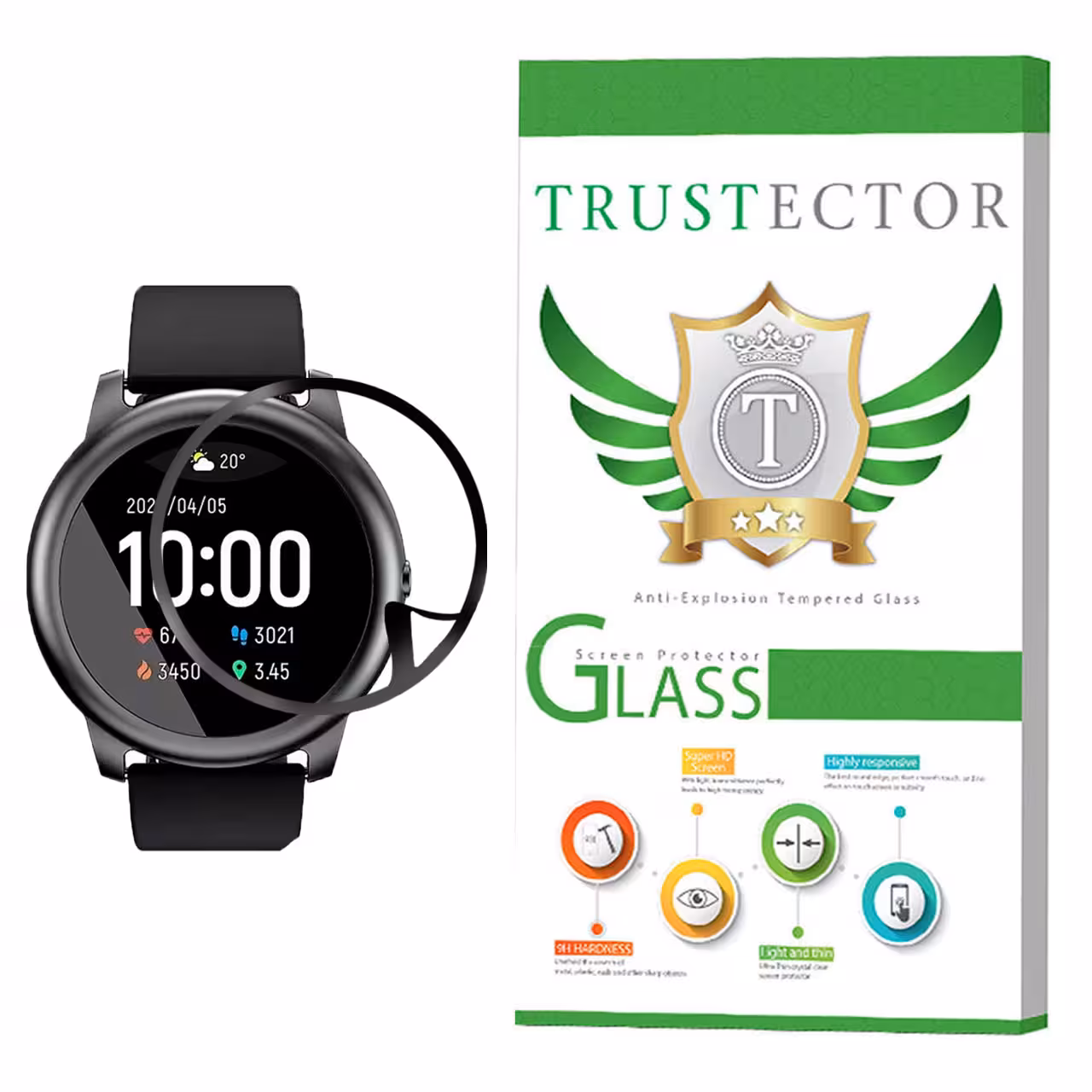 محافظ صفحه نمایش تراستکتور مدل PMTA-Glass مناسب برای ساعت هوشمند هایلو LS05 Solar