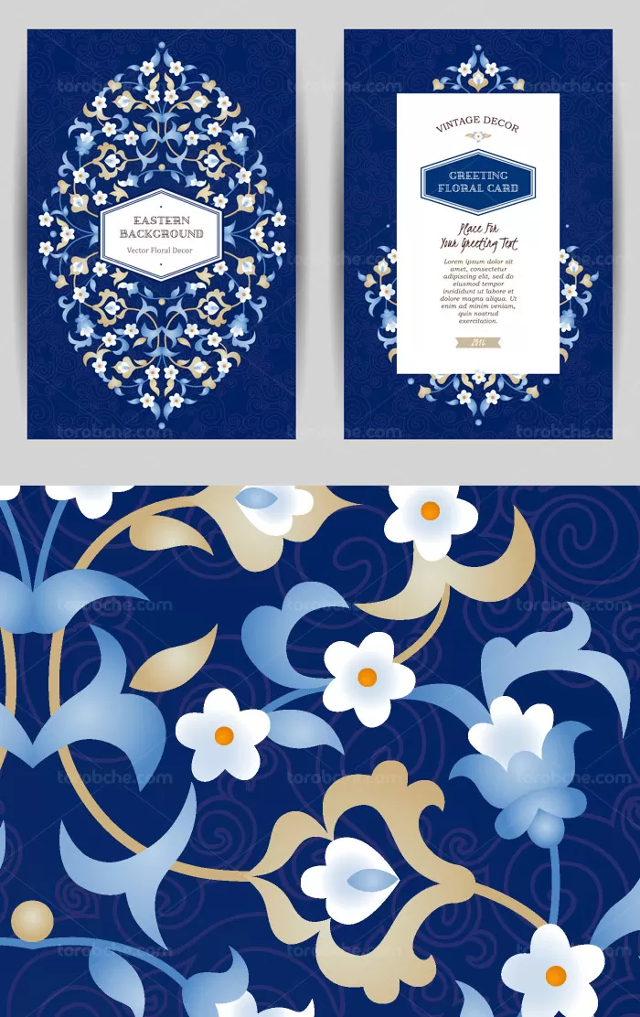 وکتور طرح بکگراند سنتی با طرح گل های اسلیمی - گرافیک با طعم تربچه