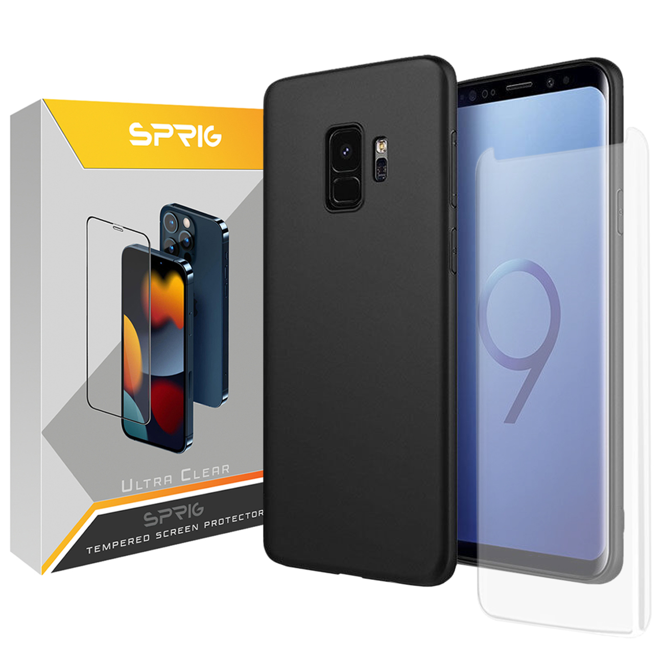 کاور اسپریگ مدل UV-JL مناسب برای گوشی موبایل سامسونگ Galaxy S9 به همراه محافظ صفحه نمایش