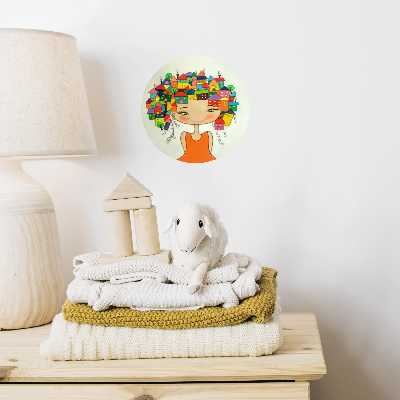 بشقاب دیوارکوب سفالی طرح دختر خانه به دوش