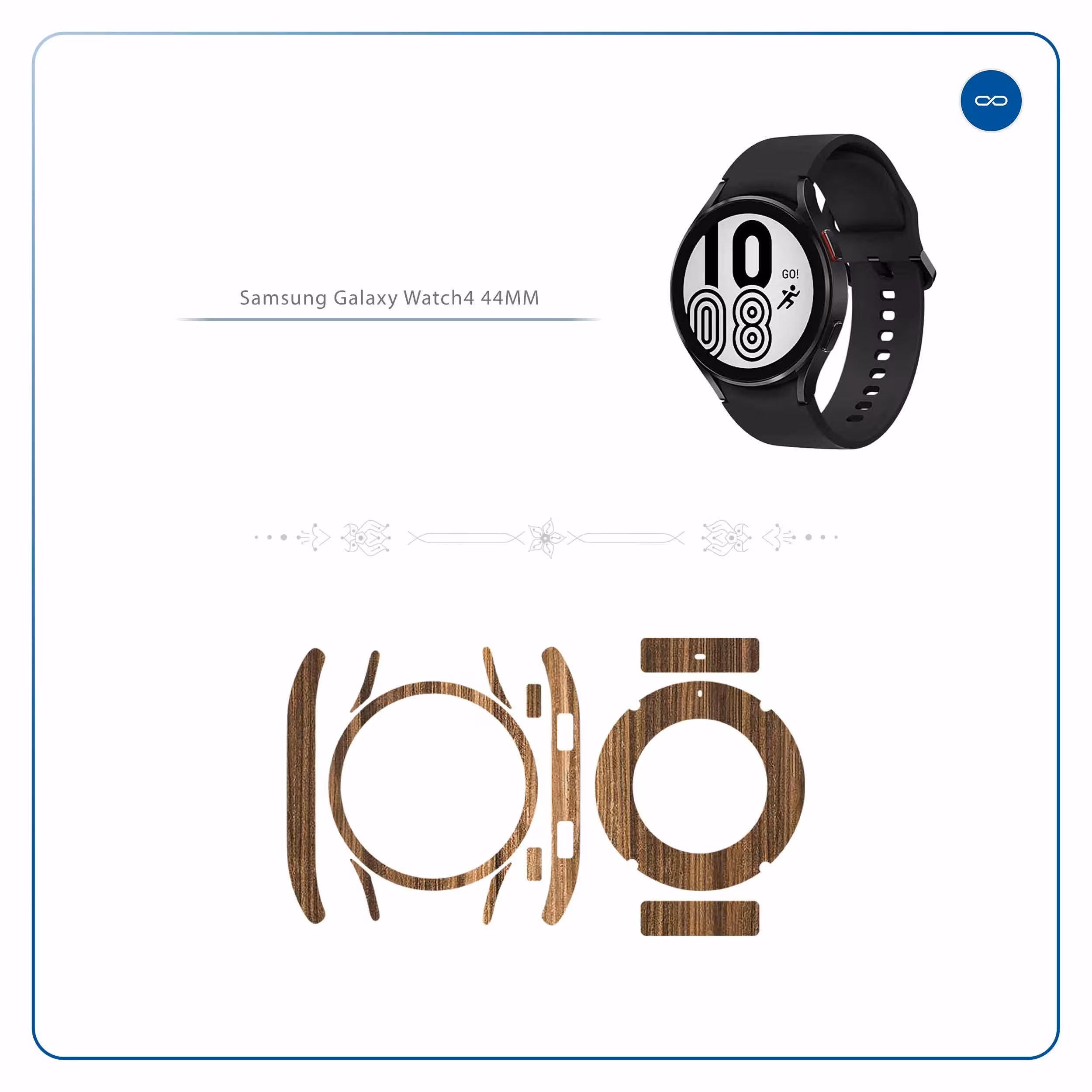برچسب ماهوت طرح Light Walnut Wood مناسب برای ساعت هوشمند سامسونگ Watch4 44mm