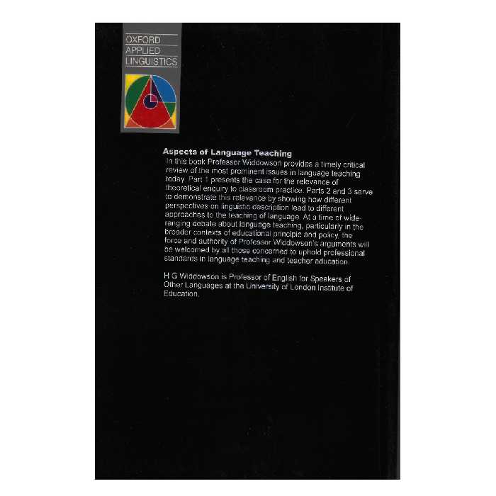 کتاب Aspects of Language Teaching اثر H. G. Widdowson انتشارات الوندپویان