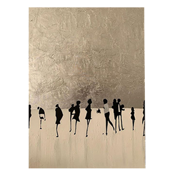  تابلو نقاشی ورق طلا مدل مردم شهر کد 10094 