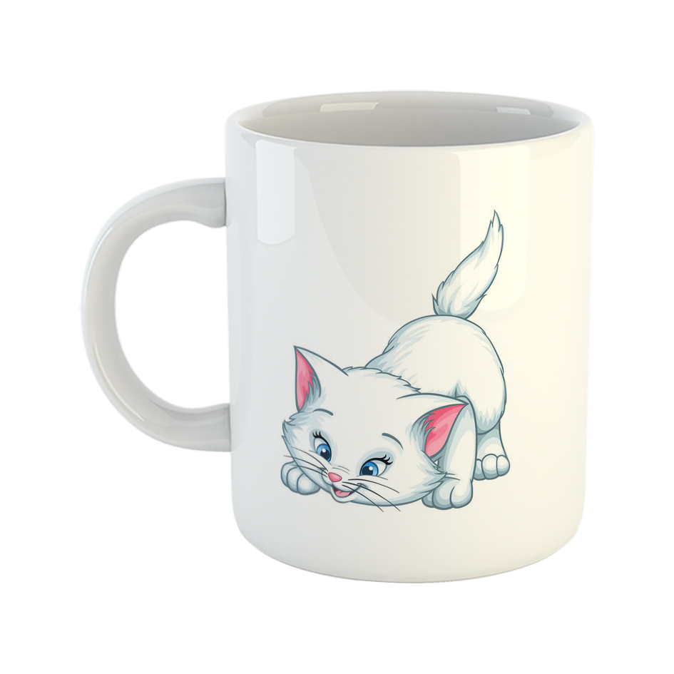 ماگ طرح گربه سفید