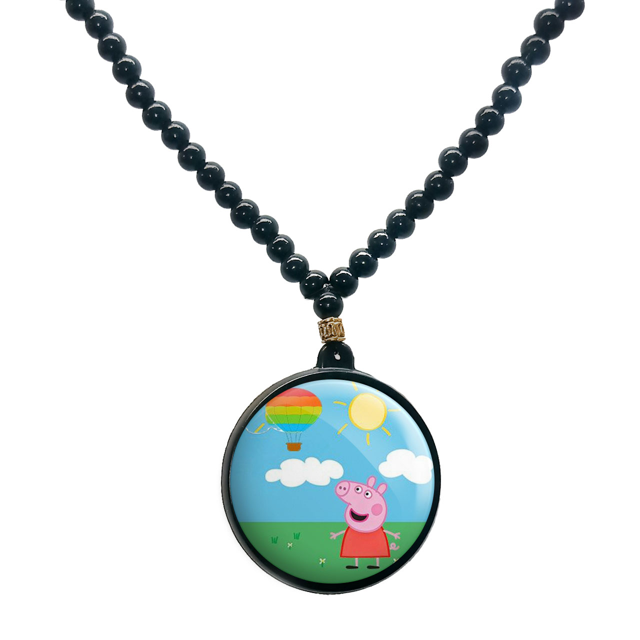 گردنبند پرمانه طرح پپاپیگ کد pmd.25058 مدل دو طرفه