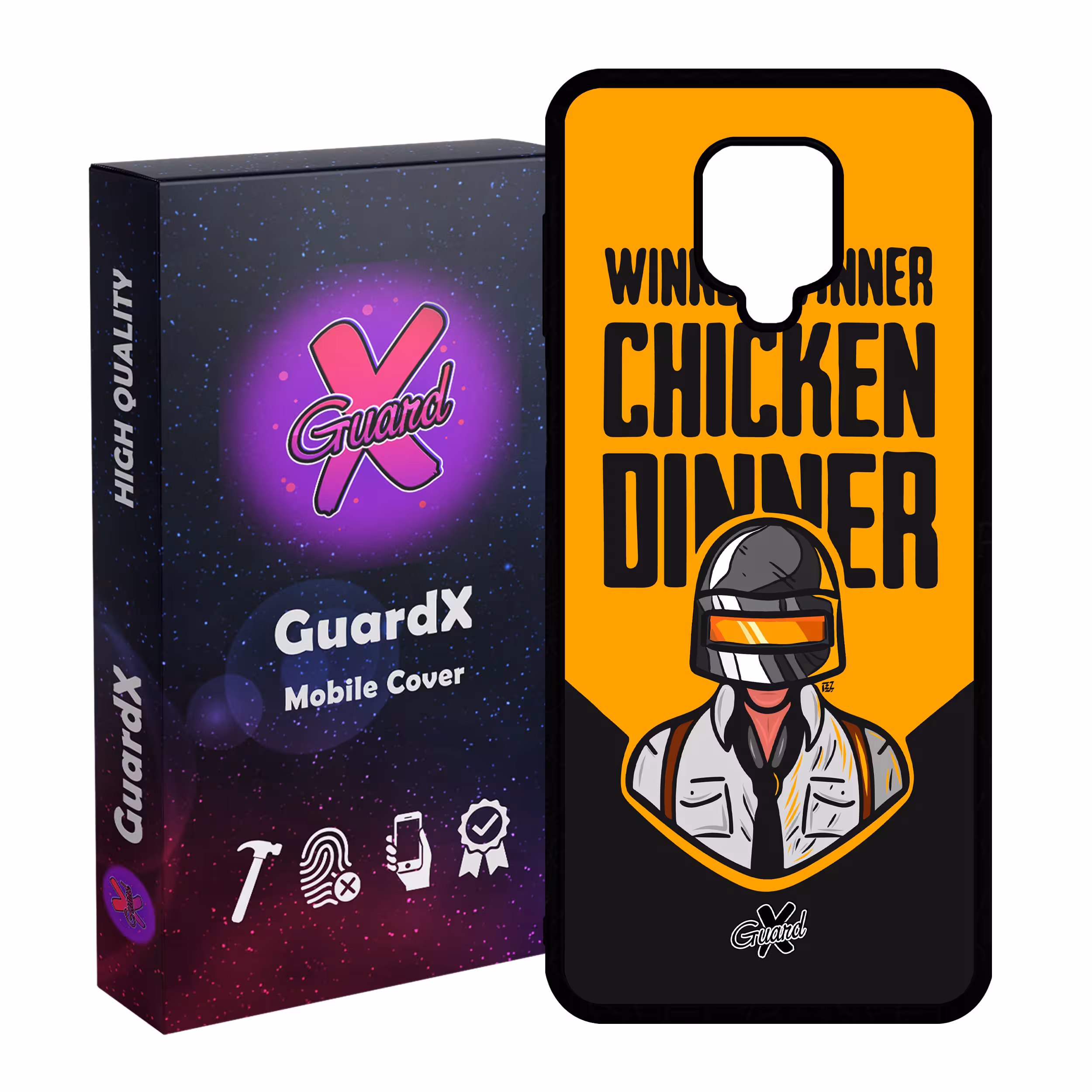 کاور گارد ایکس طرح Pubg مدل Glass10182 مناسب برای گوشی موبایل شیائومی Redmi Note 9S / Note 9 Pro / Note 9 Pro Max