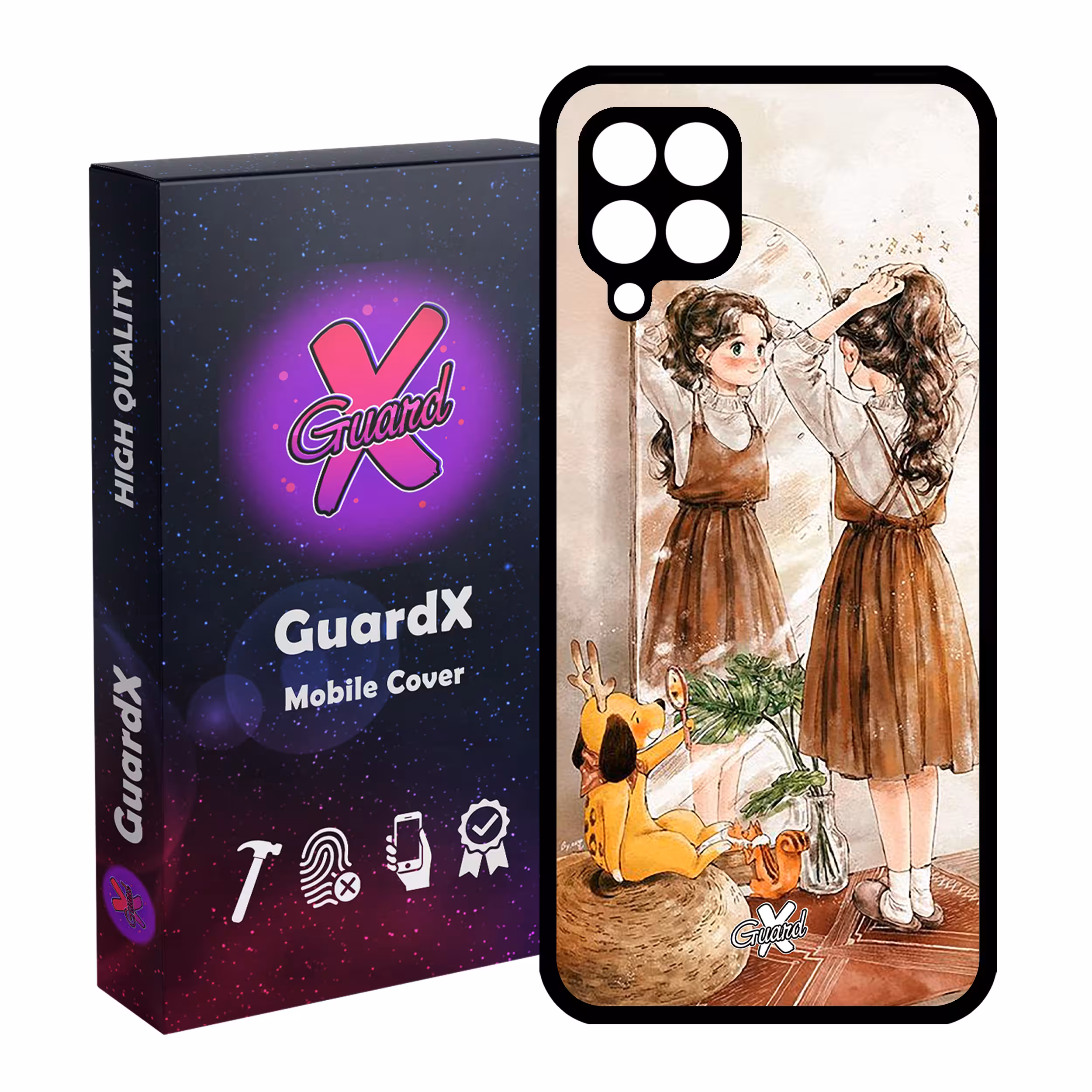 کاور گارد ایکس طرح Girl مدل Glass10306 مناسب برای گوشی موبایل سامسونگ Galaxy A22 4G