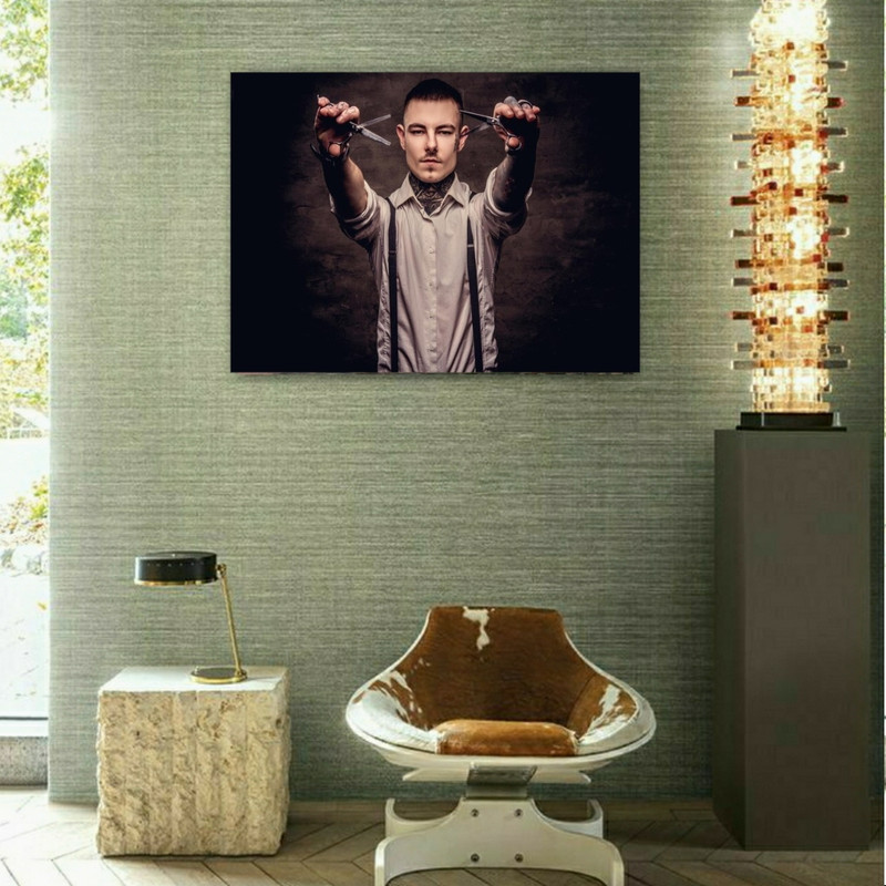 تابلو شاسی طرح شاسی آرایشگاه مردانه کد BK1182 | دنیای قاب