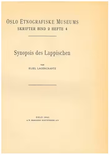خرید و دانلود نسخه کامل کتاب Synopsis des Lappischen