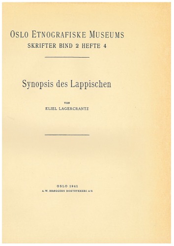 خرید و دانلود نسخه کامل کتاب Synopsis des Lappischen