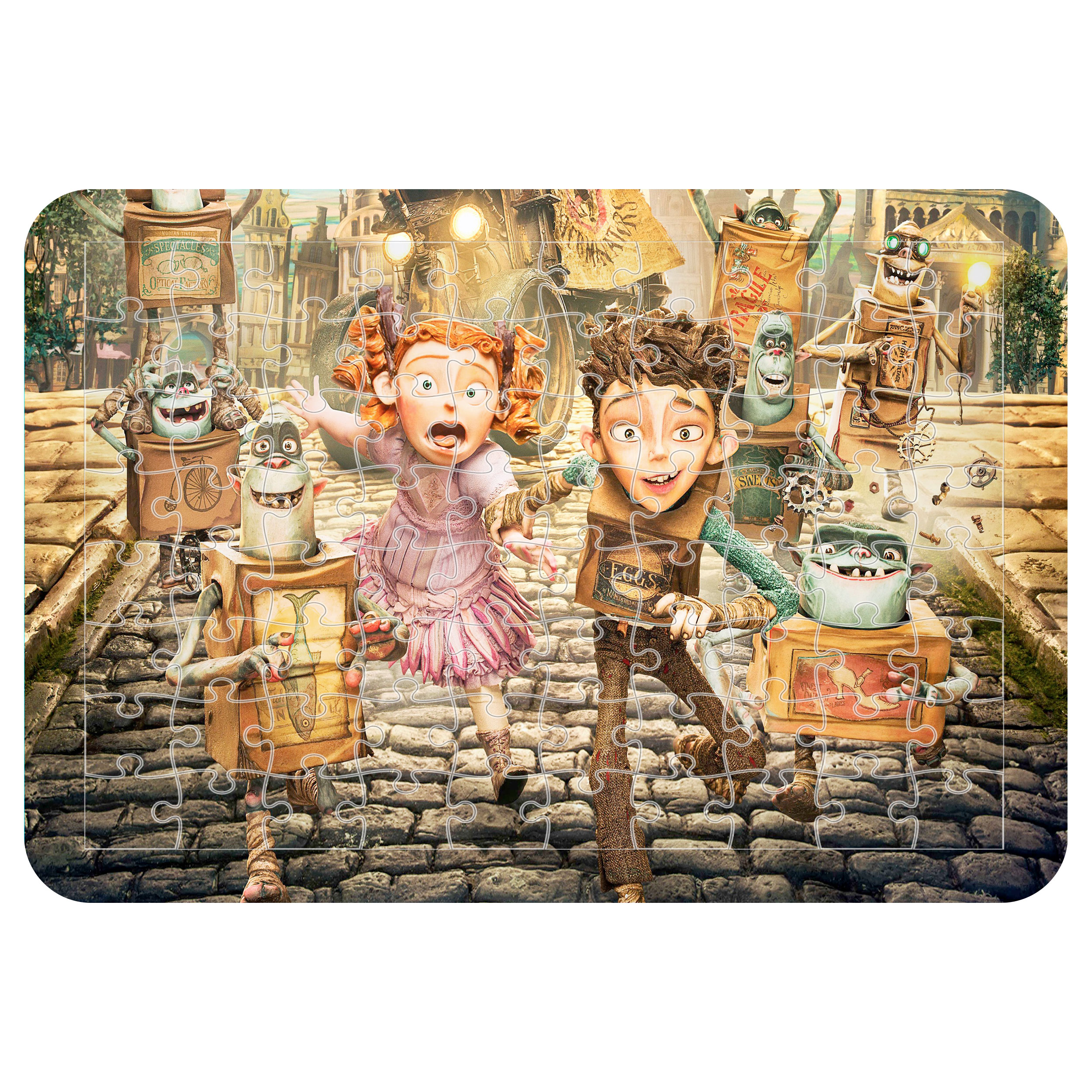 پازل 54 تکه اطلس آبی طرح کارتون عروسک های جعبه ای مدل P1397