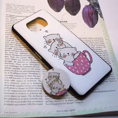 کاور لاین کینگ مدل livan cat مناسب برای گوشی موبایل شیایومی REDMI NOTE 9S به همراه پایه نگهدارنده