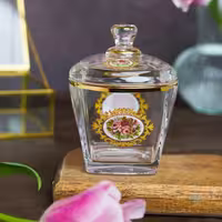قندان گل سرخی لب طلا ساخت چین مدل استرلینگ بسته یک عددی