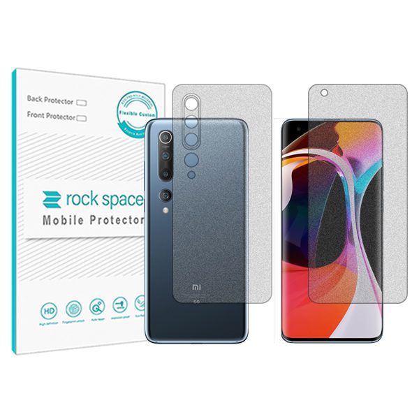 گلس صفحه نمایش و پشت گوشی شیائومی Mi 10 5G مدل نانو هیدروژل گیمینگ برند راک اسپیس کد SS
