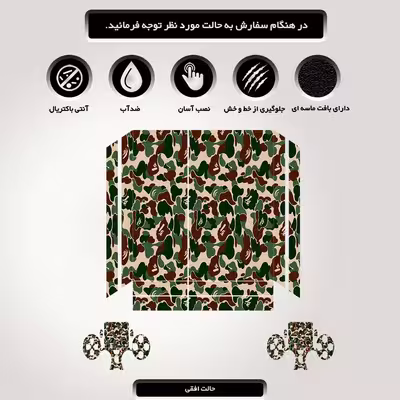 برچسب پلی استیشن ۴ مدل bape camo supreme gray کد PS-205