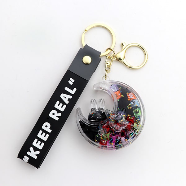 سرکلیدی شیشه ای آویز کیف آکواریومی ماه مشکی 33854