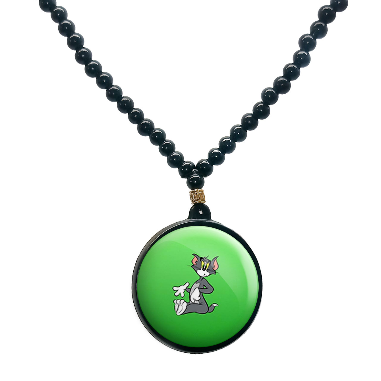 گردنبند پرمانه طرح تام و جری کد pmd.10736 مدل دو طرفه