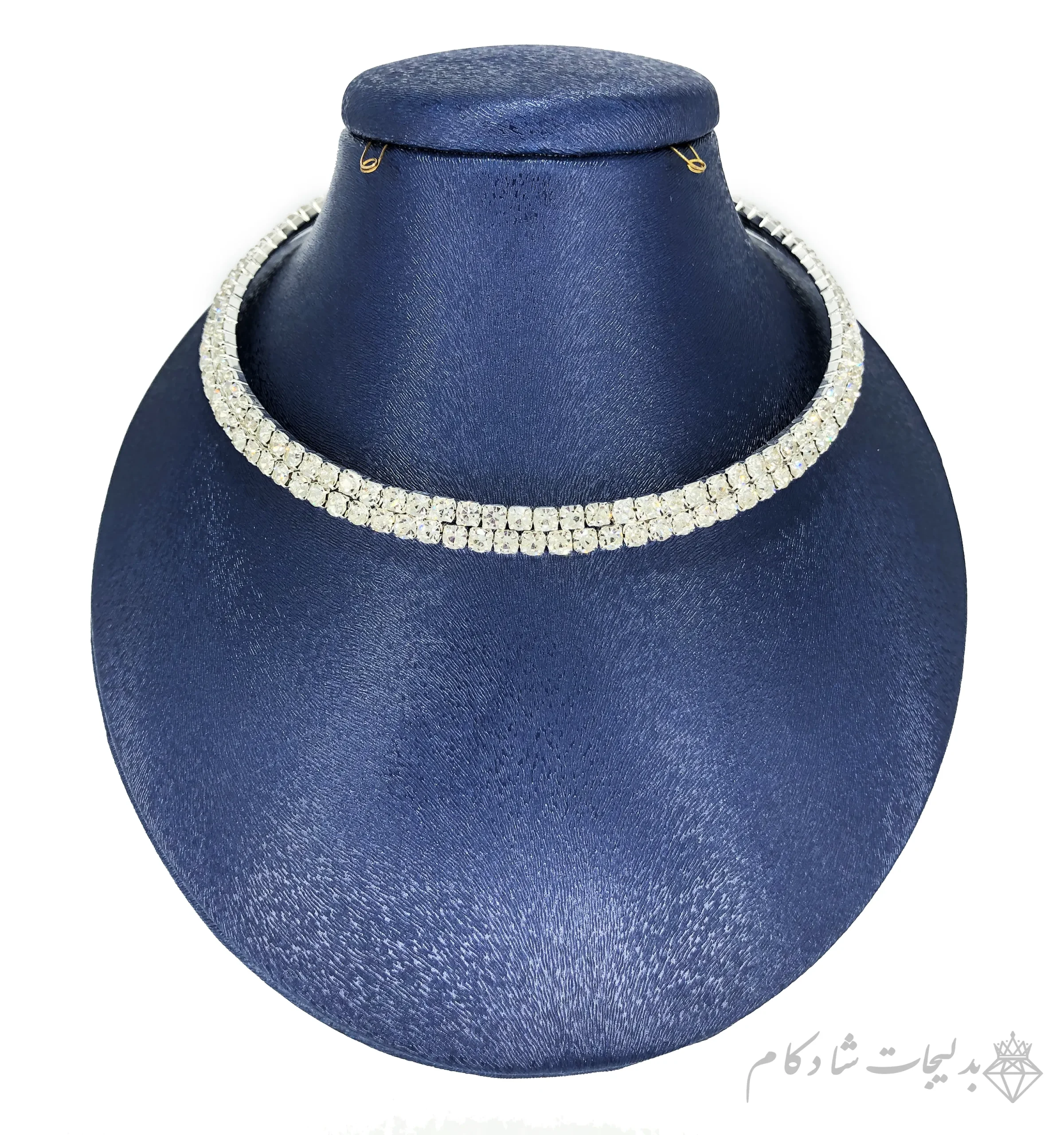 گردنبند طرح طوق فول نگین دو ردیف