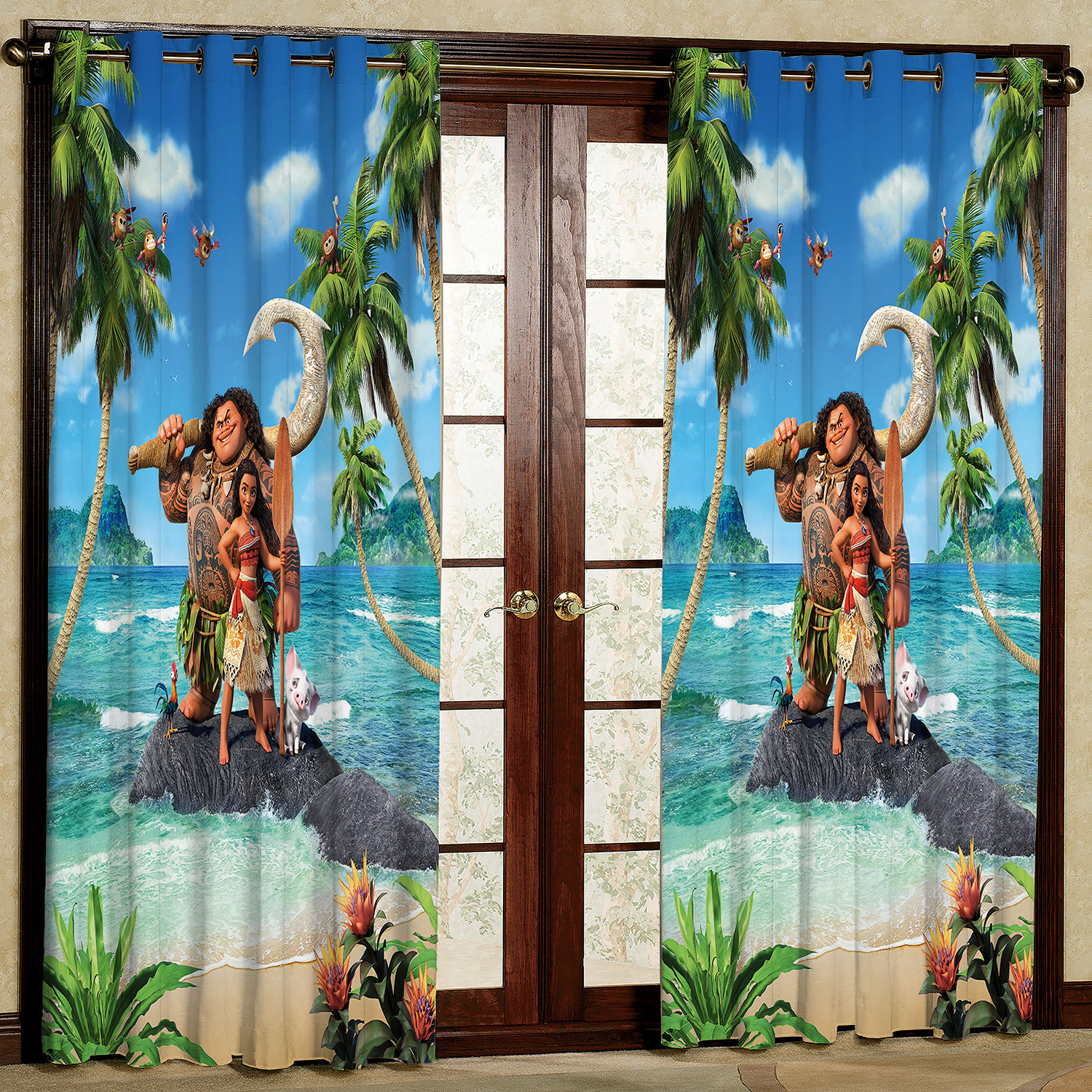  پرده مدل کارتونی دختر مخمل پانچی کد 876 سایز 140x280 سانتی متر