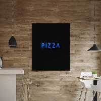 چراغ دیواری نئون دیزاین مدل Pizza-Text-BL_BL