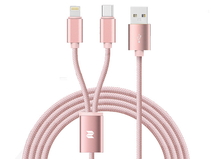 کابل شارژ دو سر راک RockSpace 2 In 1 Charging Cable w Version D