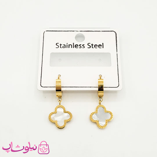 گوشواره آویز دخترانه طرح ونکلیف سفید کد 1191