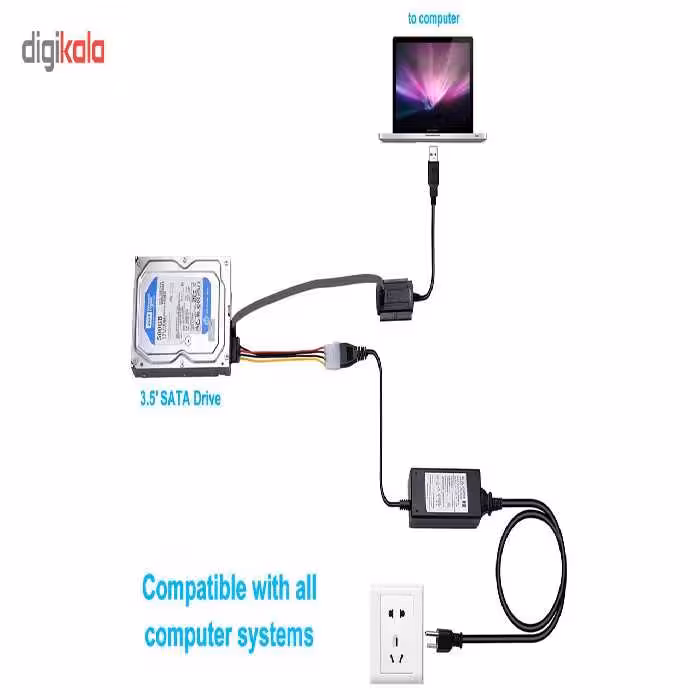 مبدل SATA و IDE به USB 2.0 مدل 52x