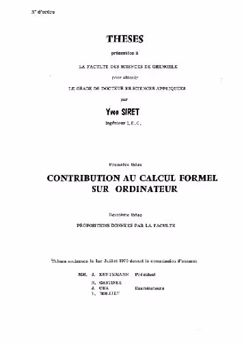 خرید و دانلود نسخه کامل کتاب Calcul formel sur ordinateur